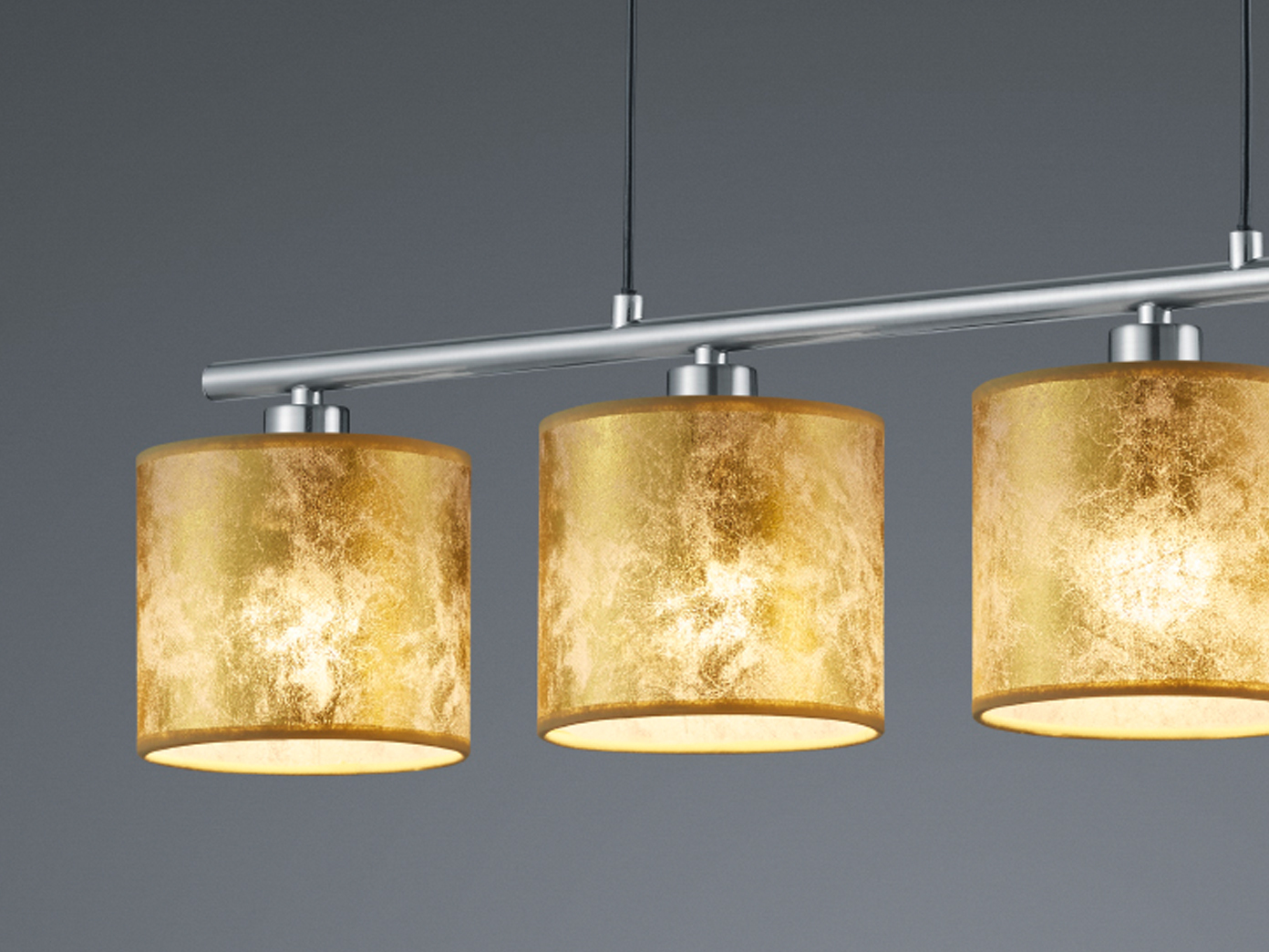 Trio höhenverstellbare Pendelleuchte GARDA 4 flammig Lampenschirme