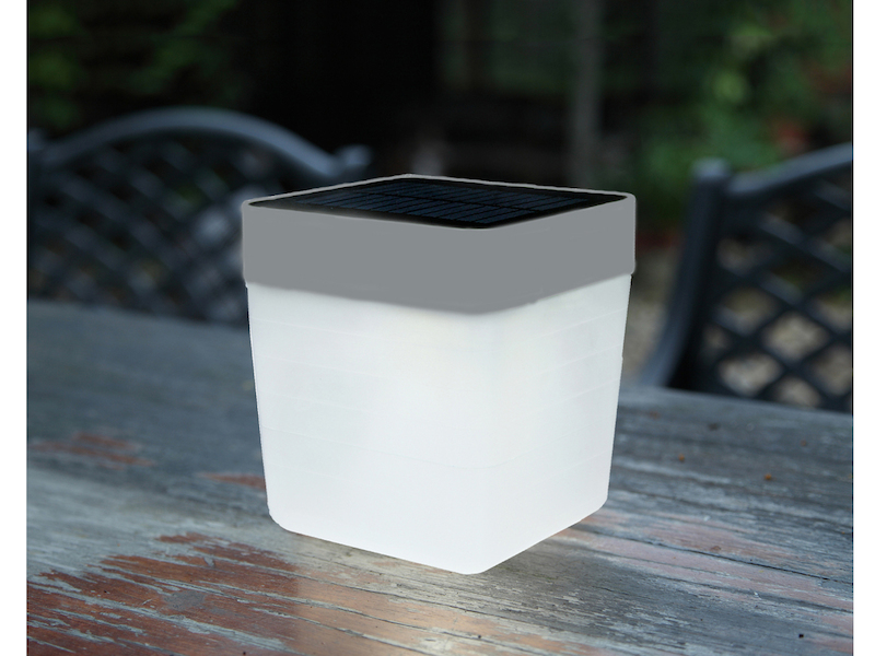 Dimmbare silberne LED TOUCH Solarleuchte IP44 Gartenbeleuchtung