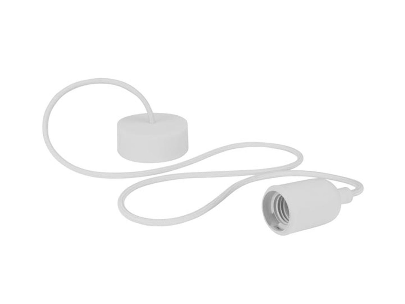 Universal Schnurpendel Textil weiß für Hängelampe E27 max. 60W, Ø 8,5cm