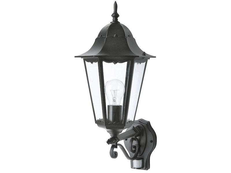 Außen Wandlaterne schwarz mit Bewegungsmelder, Design antik