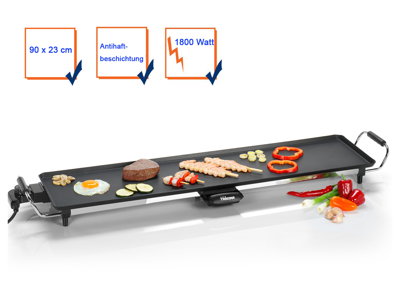 XXL Teppanyaki Grillplatte 90cm Japanischer Elektro Tischgrill Indoor