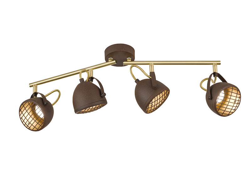 Spotleiste Industrial Look 4flammiger LED Retro Deckenstrahler rost schwenkbar
