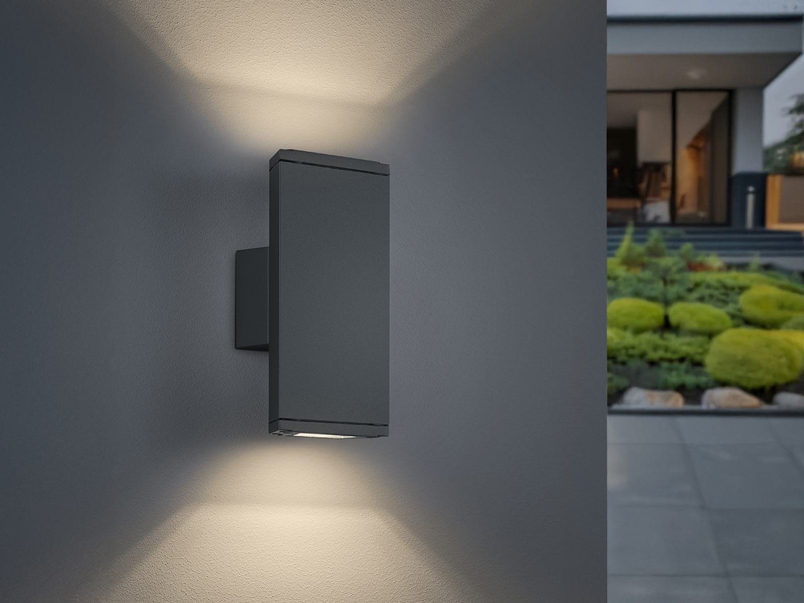 Eckige LED Außenlampen Up and Down für Hausbeleuchtung