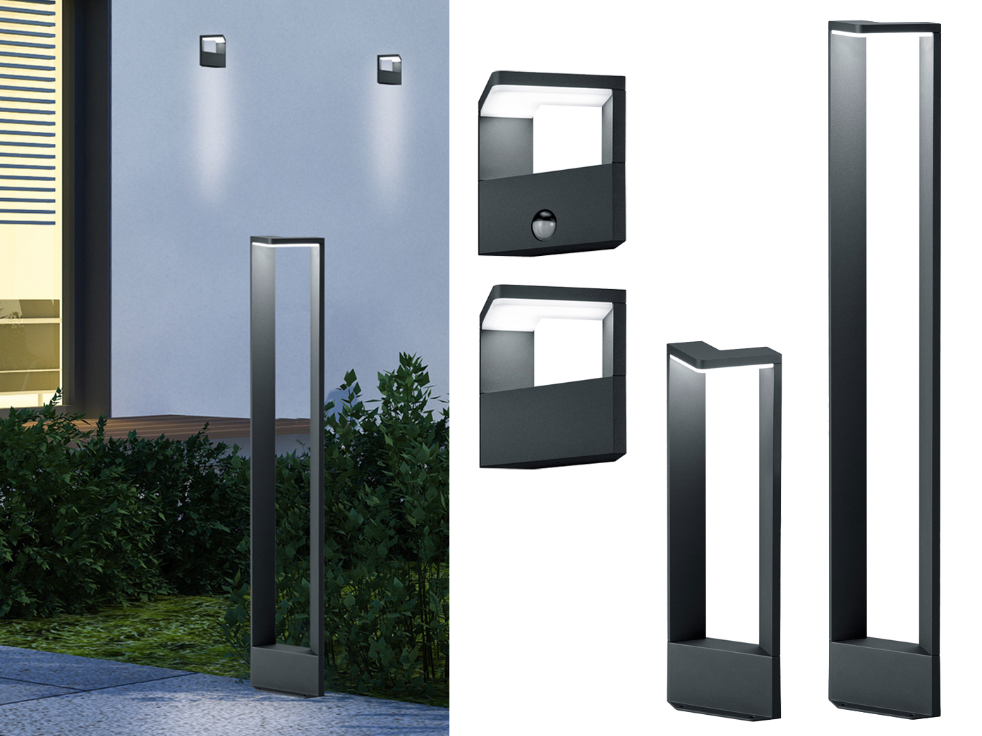 LED Wandleuchten mit Bewegungssensor & Stehleuchten für Außenbereich