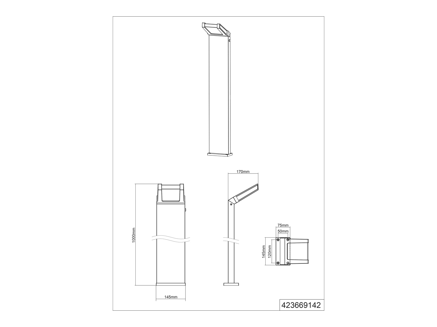 LED Außenbeleuchtung, ALU Outdoor Lampen für Wand, Pfosten, Weg