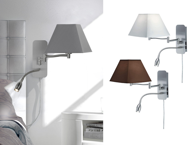 Wandleuchten schwenkbar mit flexiblem Lesearm Schalter und Kabel für
