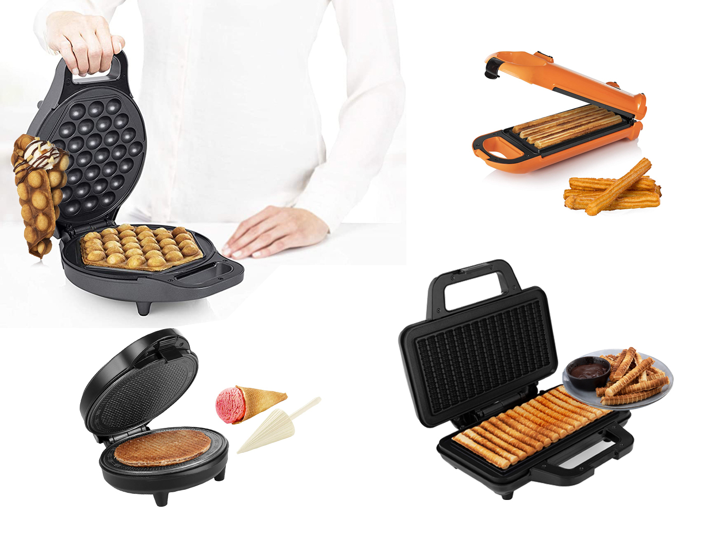 Bubble Waffeleisen Eierwaffeln Hörncheneisen Waffeln Churros Pommes Maker