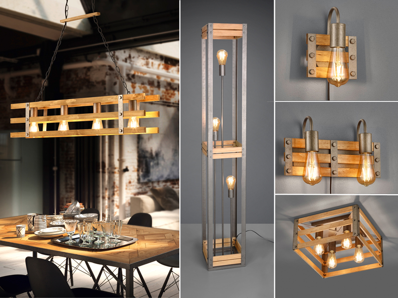 Vintage Holzlampen für den Flur /& offene Galerie Flurbeleuchtung Treppenhaus