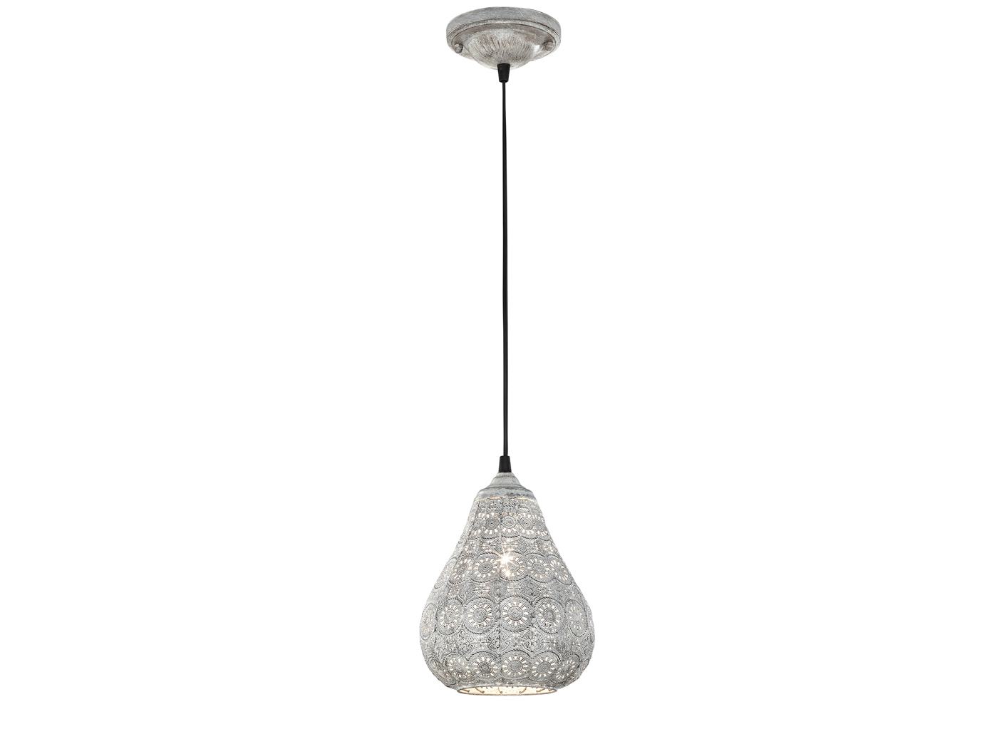 Westinghouse Pendelleuchte, 1-flammig – Metallschirm Mit Glas, Antik Stahl, 30x30x159 Cm, Verstellbar