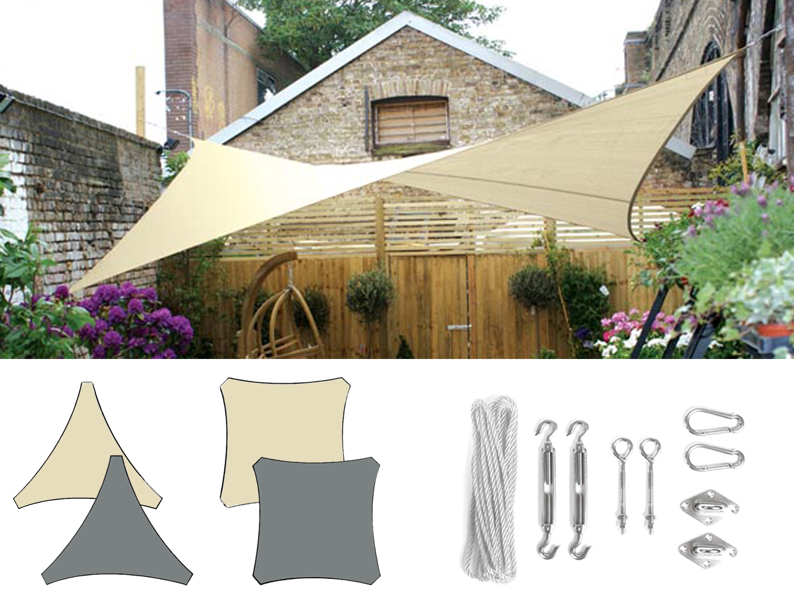 Sonnensegel gro & klein wasserdurchlssig fr Terrassenbeschattung im  Garten | eBay