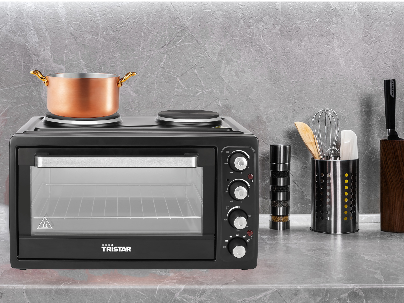 Ov-1443 Horno De Convección Con 2 Placas De Cocción - Tristar En Oferta Mini Horno De Pizza Eléctrico Horno Pequeño Horno Tostador Horno De Mesa