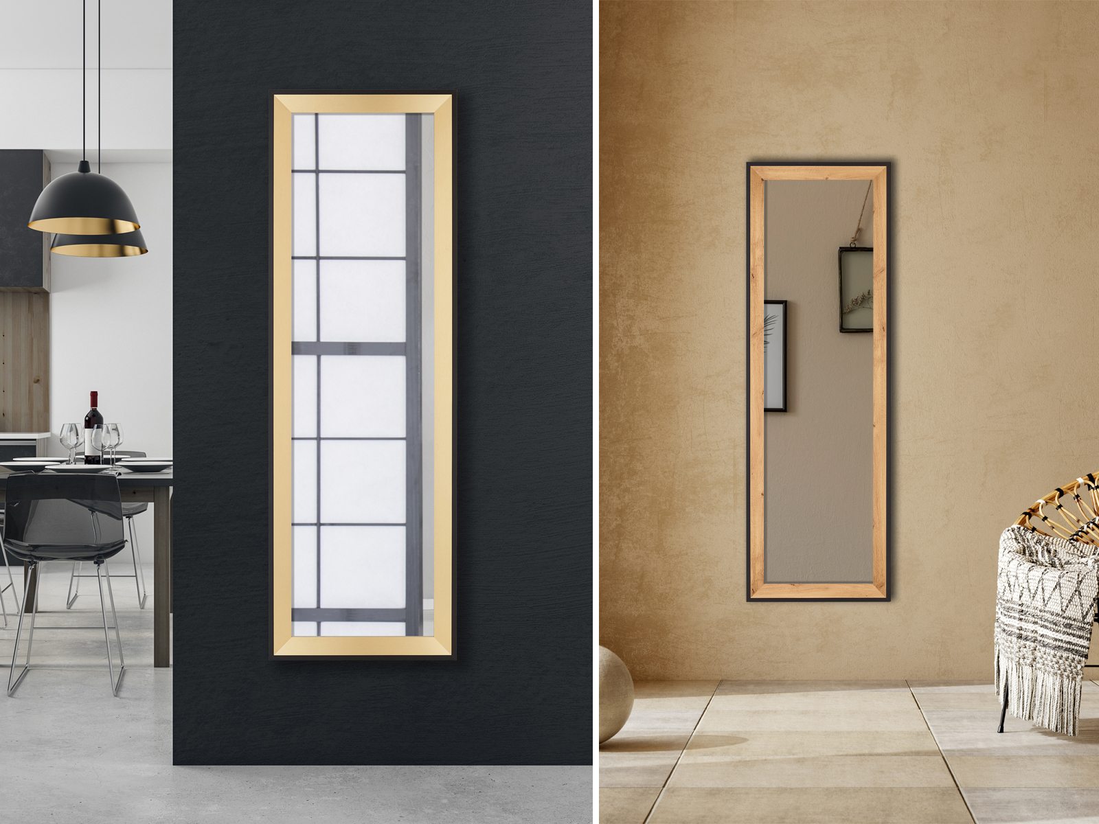 Ganzkörperspiegel BRANDA Rahmen in Holzoptik 50x150cm