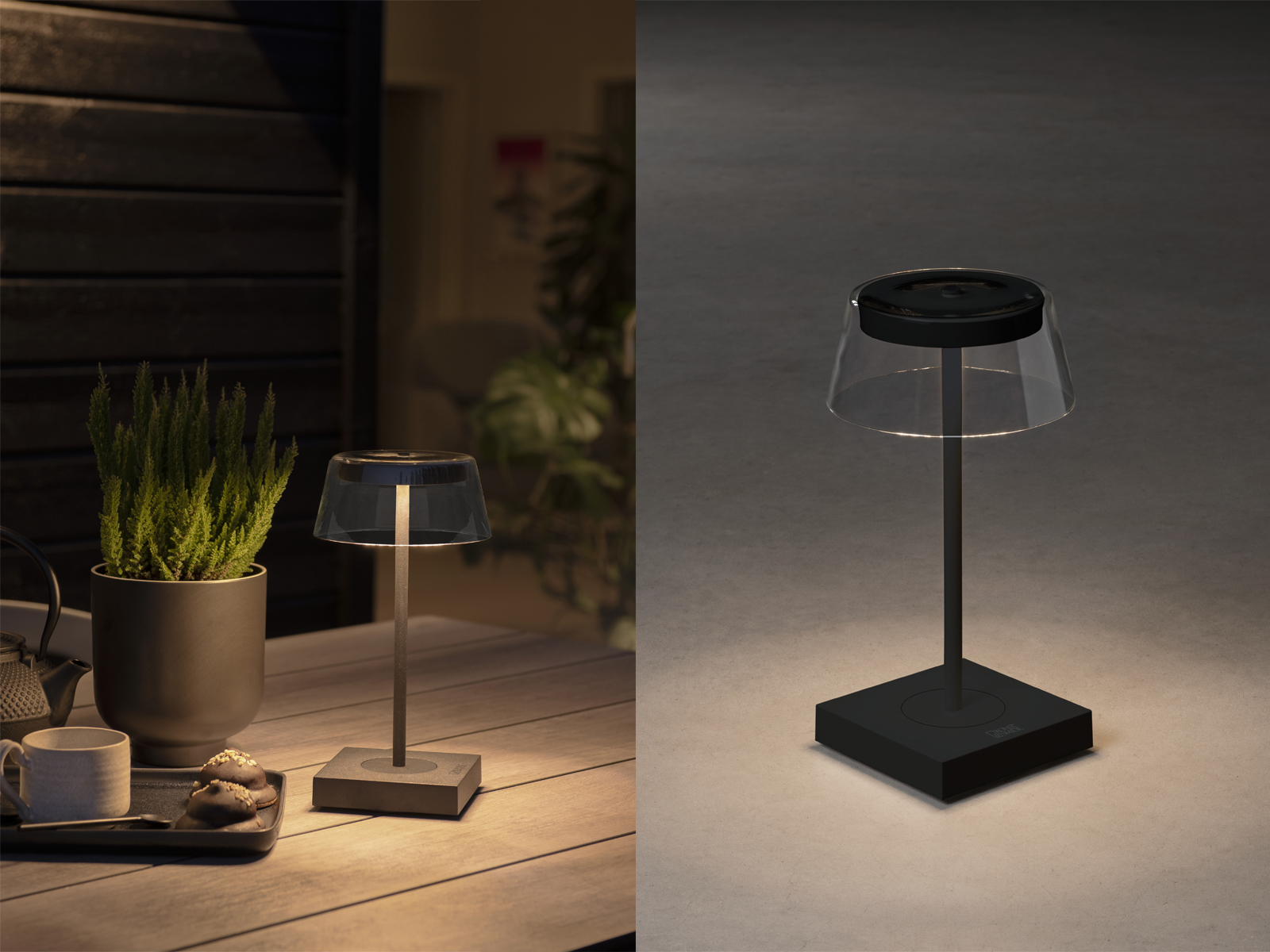 Terrassenlampen & Balkon Beleuchtung ohne Strom, USB Anschluss aufladbar Outdoor