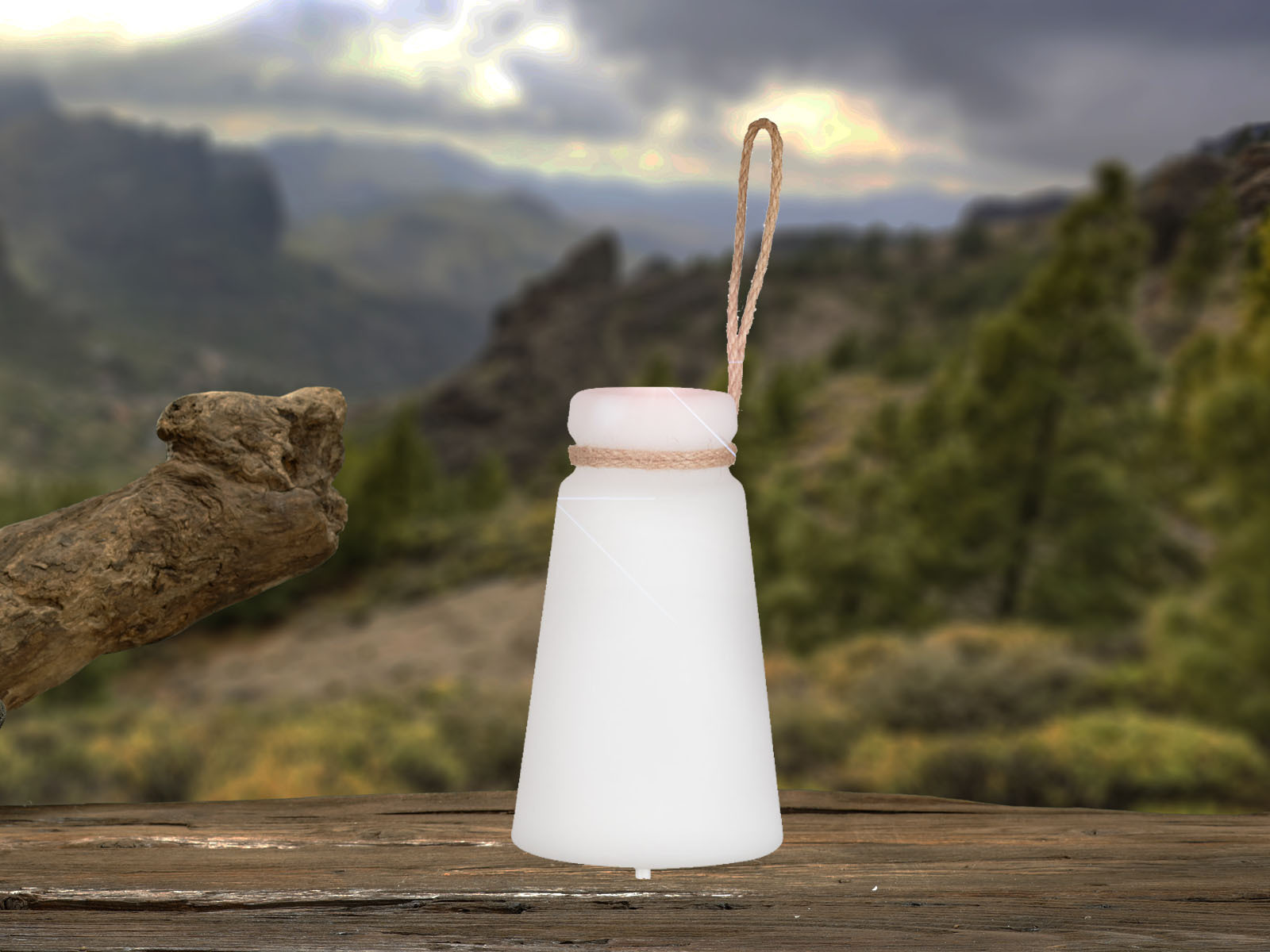 Outdoor Akku Tischleuchte BRUNO mit Fernbedienung dimmbar & RGB, Höhe 20cm