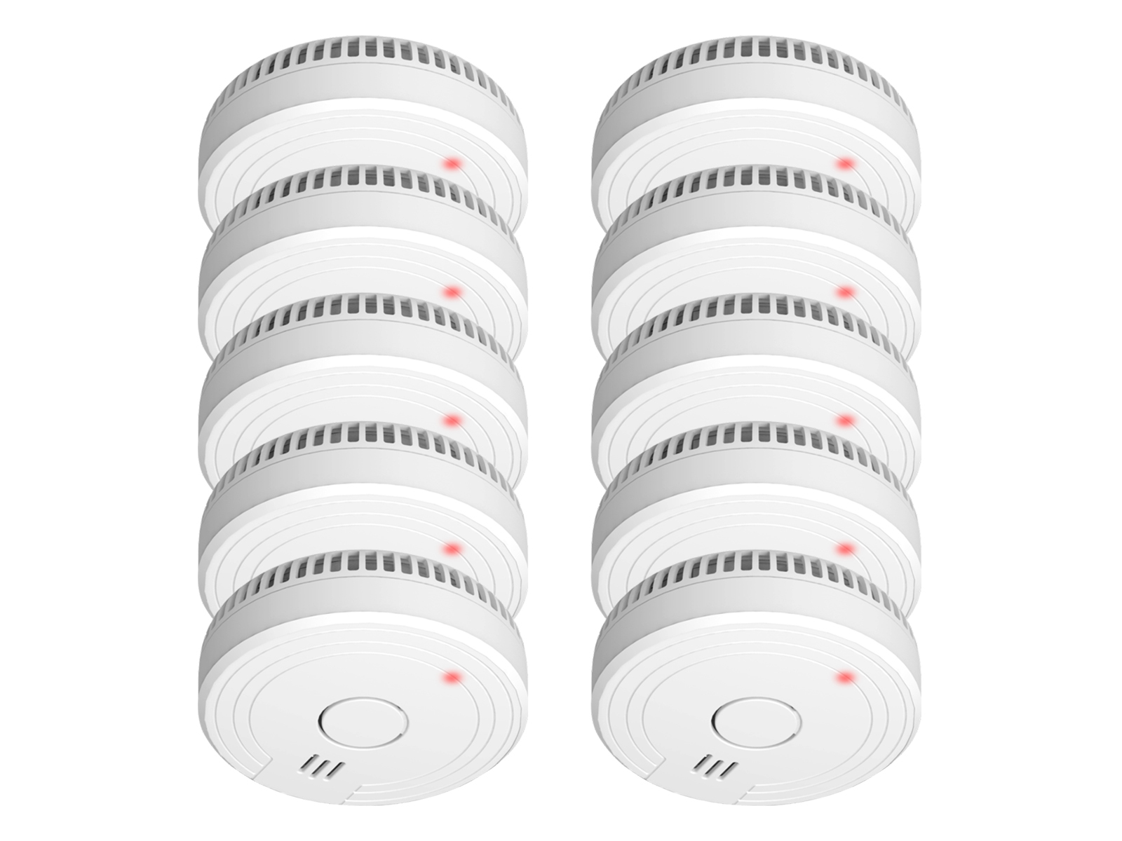 10er Set ELRO Optischer Rauchmelder mit wechselbarer 1 Jahres Batterie, Ø 10cm