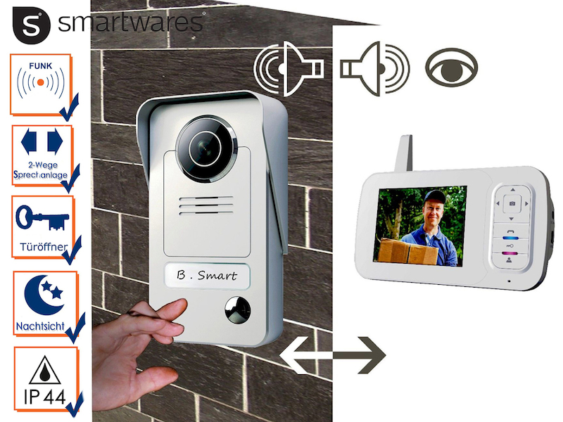 Drahtlos VIDEO Türsprechanlage mit Bildschirm, Haus Gegensprechanlage