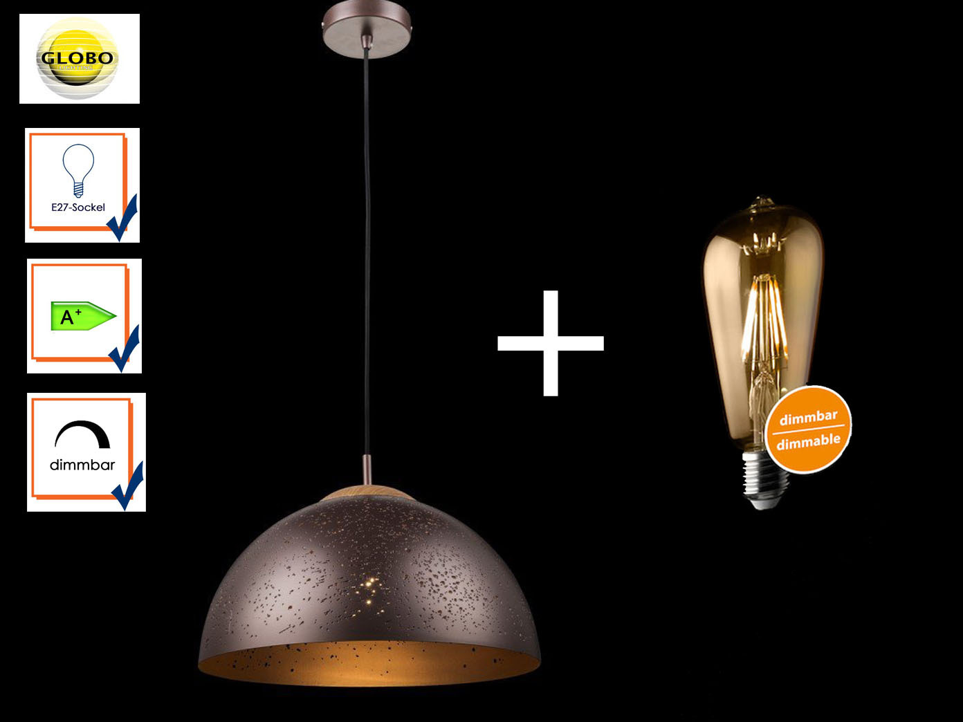 Luce pendente Tamor con LED dimmerabile, bronzo, sospesa lampada tavolo da pranzo Cucina Lampada Luce pendente Tamor con LED dimmerabile, bronzo, sospesa lampada tavolo da pranzo Cucina Lampada